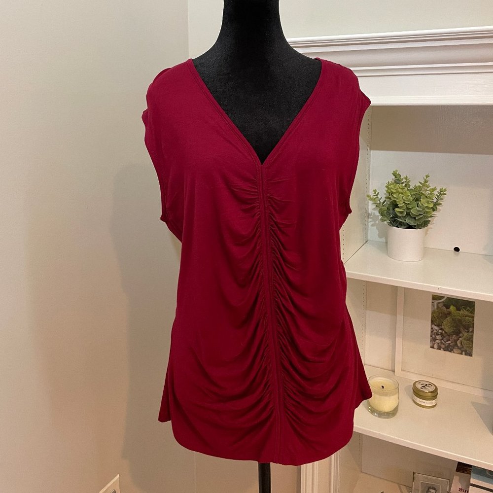 Adrianna Papell Womens Tank with Ruching, Size XL NWT